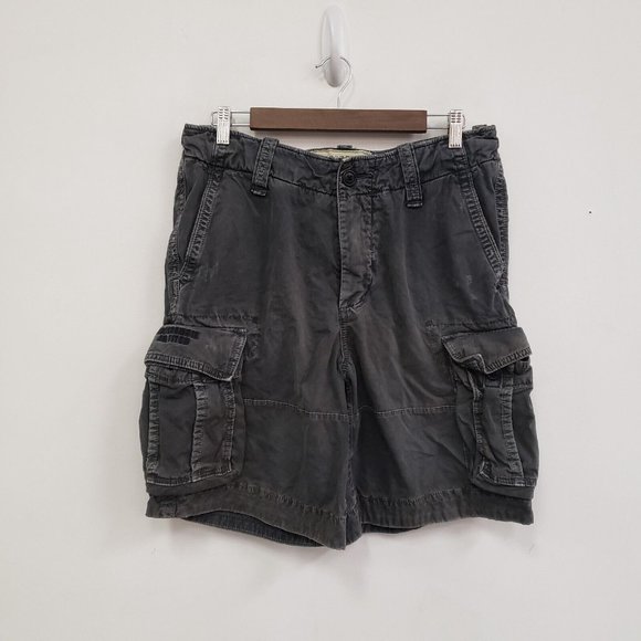 Abercrombie & Fitch Other - Abercrombie & Fitch Mens Adirondack Cargo Shorts 30 Gray Distressed Heavy Y2K